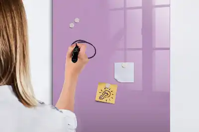 Magnetisch memobord van glas in de kleur lila