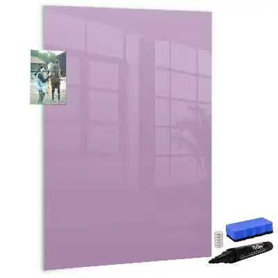 Magnetisch memobord van glas in de kleur lila