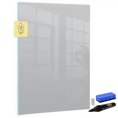 Glazen magneetbord met decoratieve print lichtgrijs