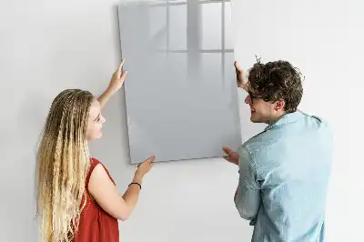 Glazen magneetbord met decoratieve print lichtgrijs