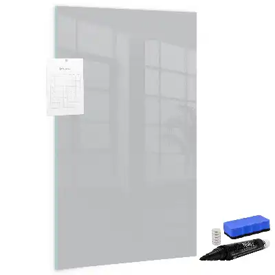 Glazen magneetbord met decoratieve print lichtgrijs