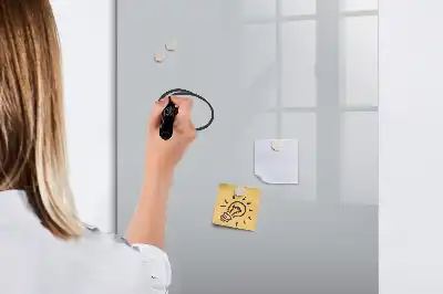 Glazen magneetbord met decoratieve print lichtgrijs