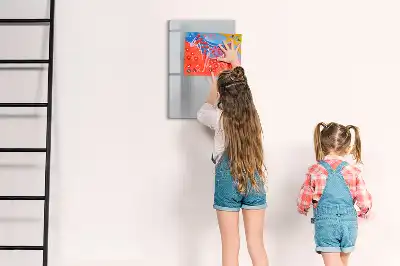 Glazen magneetbord met decoratieve print lichtgrijs