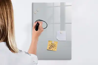 Glazen magneetbord met decoratieve print lichtgrijs