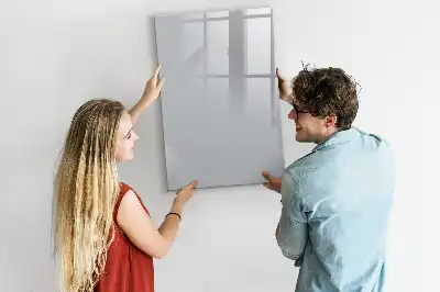 Glazen magneetbord met decoratieve print lichtgrijs