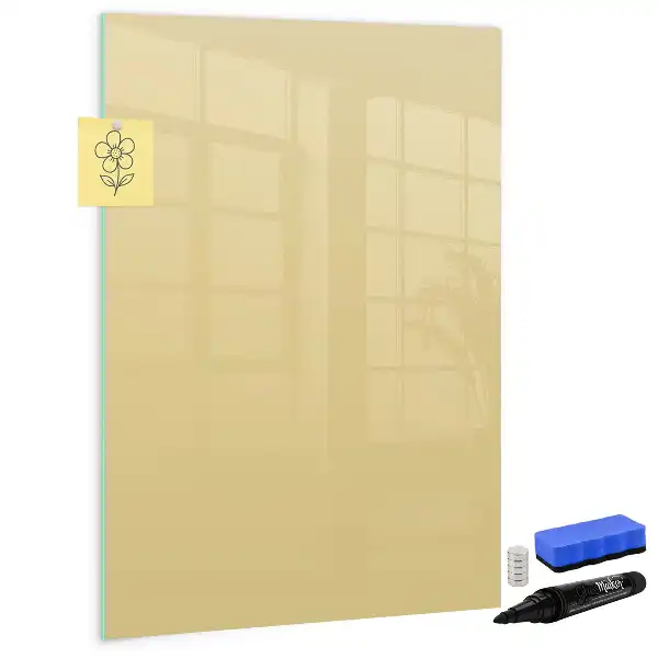 Glazen magneetbord met decoratieve print crème