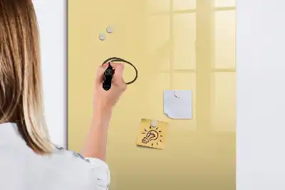 Glazen magneetbord met decoratieve print crème