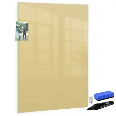 Glazen magneetbord met decoratieve print crème