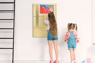Glazen magneetbord met decoratieve print crème