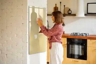 Glazen magneetbord met decoratieve print crème