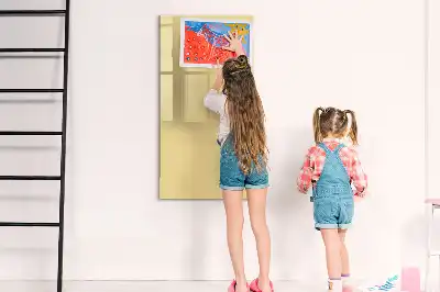 Glazen magneetbord met decoratieve print crème