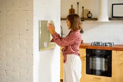 Glazen magneetbord met decoratieve print crème