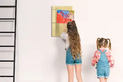 Glazen magneetbord met decoratieve print crème