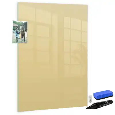 Glazen magneetbord met decoratieve print crème