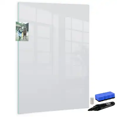 Magnetisch glazen memobord voor aan de muur in de kleur off-white