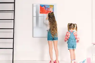 Magnetisch glazen memobord voor aan de muur in de kleur off-white