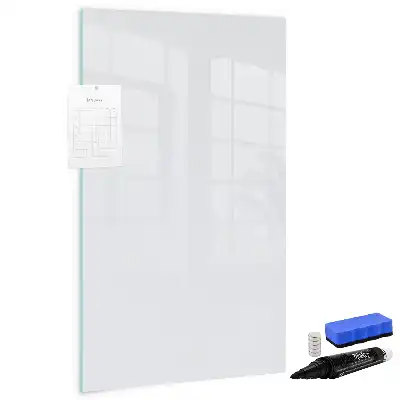 Magnetisch glazen memobord voor aan de muur in de kleur off-white