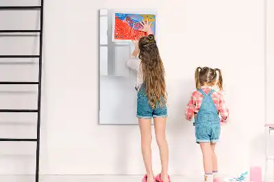 Magnetisch glazen memobord voor aan de muur in de kleur off-white