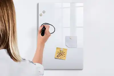 Magnetisch glazen memobord voor aan de muur in de kleur off-white