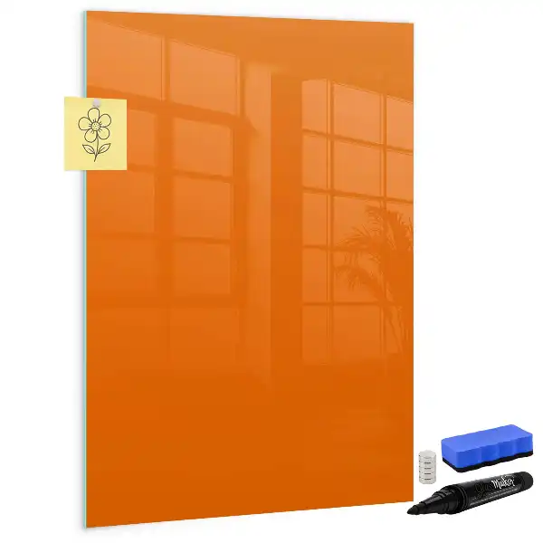 Glazen magneetbord met decoratieve print oranje