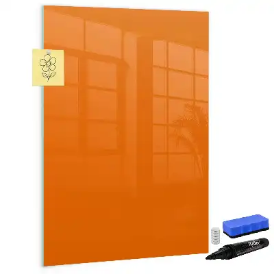 Glazen magneetbord met decoratieve print oranje