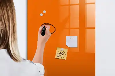 Glazen magneetbord met decoratieve print oranje