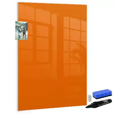 Glazen magneetbord met decoratieve print oranje