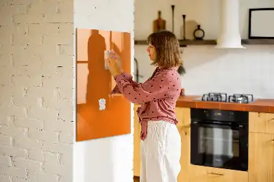 Glazen magneetbord met decoratieve print oranje