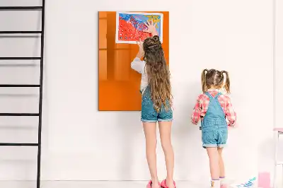 Glazen magneetbord met decoratieve print oranje