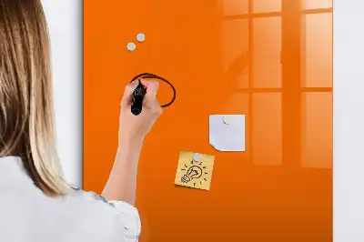 Glazen magneetbord met decoratieve print oranje