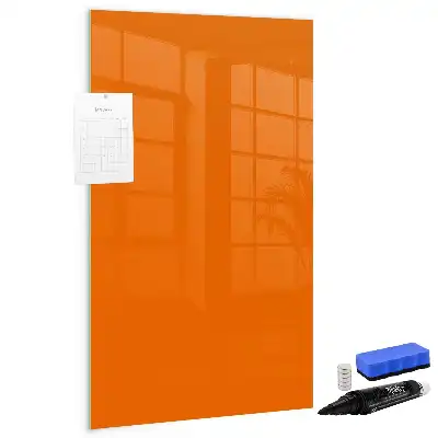 Glazen magneetbord met decoratieve print oranje