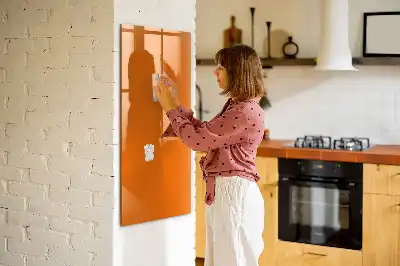 Glazen magneetbord met decoratieve print oranje