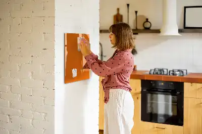 Glazen magneetbord met decoratieve print oranje