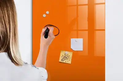Glazen magneetbord met decoratieve print oranje
