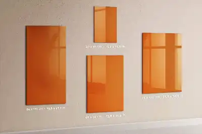 Glazen magneetbord met decoratieve print oranje