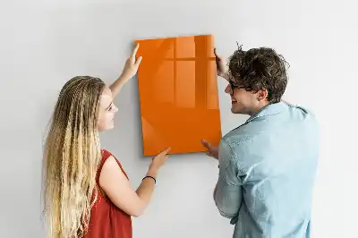 Glazen magneetbord met decoratieve print oranje