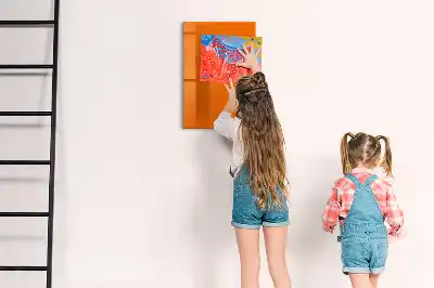 Glazen magneetbord met decoratieve print oranje