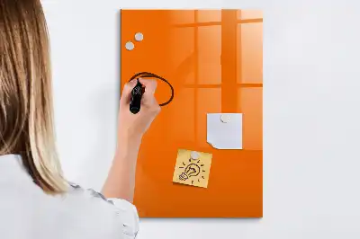 Glazen magneetbord met decoratieve print oranje