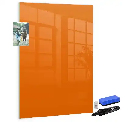 Glazen magneetbord met decoratieve print oranje