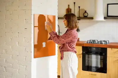 Glazen magneetbord met decoratieve print oranje
