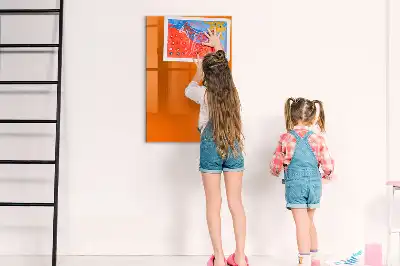 Glazen magneetbord met decoratieve print oranje