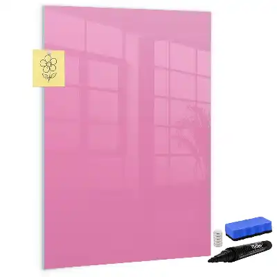 Magnetisch memobord van glas voor aan de muur in het roze