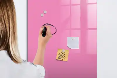 Magnetisch memobord van glas voor aan de muur in het roze