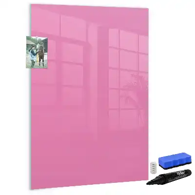 Magnetisch memobord van glas voor aan de muur in het roze