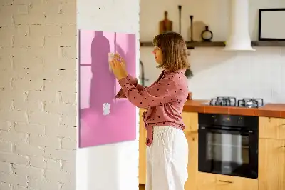 Magnetisch memobord van glas voor aan de muur in het roze