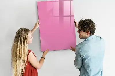 Magnetisch memobord van glas voor aan de muur in het roze
