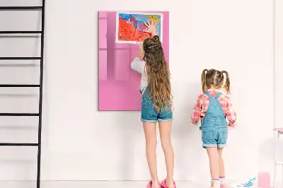 Magnetisch memobord van glas voor aan de muur in het roze