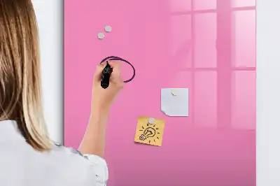 Magnetisch memobord van glas voor aan de muur in het roze