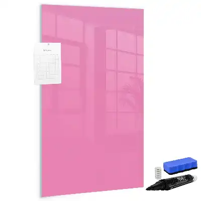 Magnetisch memobord van glas voor aan de muur in het roze