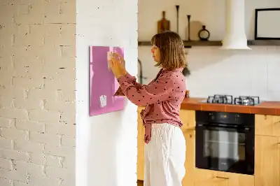 Magnetisch memobord van glas voor aan de muur in het roze